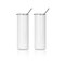 2 Pieces Sublimation Blanks Skinny Tumbler White 20 OZ Straight Double Wall Stainless Steel Tumbler with Metal Straw Tumbler Cups for Tumbler Heat Press Machine Heat Transfer